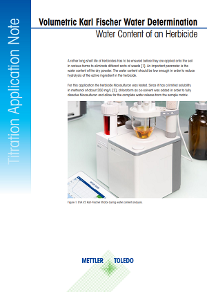 Water Content in Herbicides by Volumetric Karl Fischer Titration