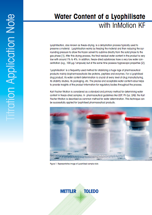 Water Content of Lyophilized Vaccines by Coulometric Karl Fischer Titration