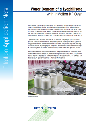 Water Content of Lyophilized Vaccines by Coulometric Karl Fischer Titration