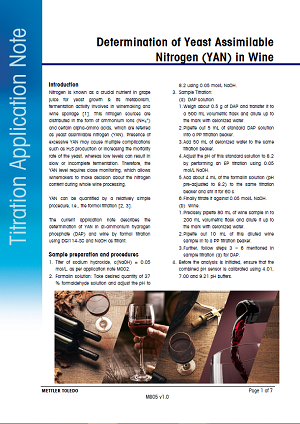 Determination of YAN in Wine
