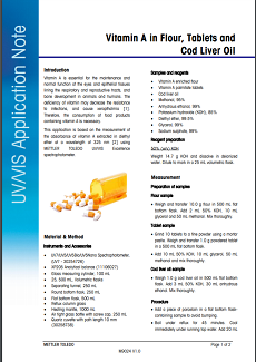 Vitamin A in Flour, Tablets and Cod Liver Oil with UV Vis Spectoscopy