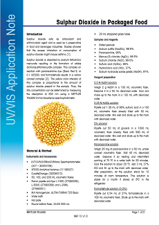 Sulphur Dioxide in Packaged Food