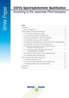 UV Vis Japanese Pharmacopeia White Paper