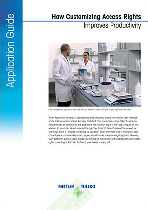 Balance User Management - Improve weighing productivity Balance User Management - Improve weighing productivity