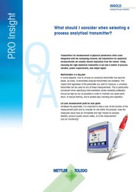 PRO Insight Series: How to Select a Process Analytical Transmitter