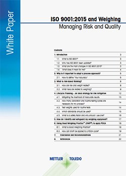 Cambios de ISO 9001:2015 para el pesaje