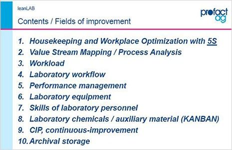 Approccio al laboratorio efficiente - Aree di miglioramento