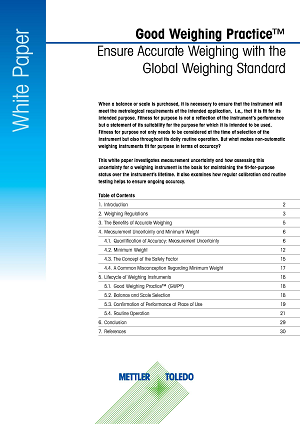 Bílá kniha o metodice Good Weighing Practice (GWP –Správná praxe vážení)