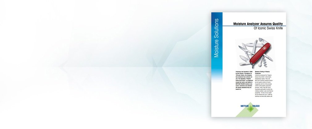 How does Victorinox determine the moisture content of plastic resins in its production?