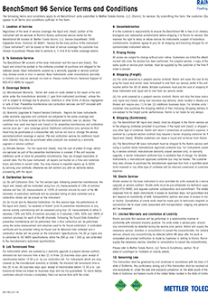 BenchSmart96 Service Terms and Conditions