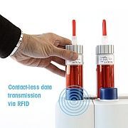 Contact-less data transmission via RFID